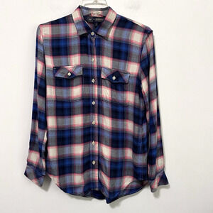 Gap Pendleton Flannel Shirt Blouse XS Plaid Boyfriend Casual Cabin Fall‎ Womens
